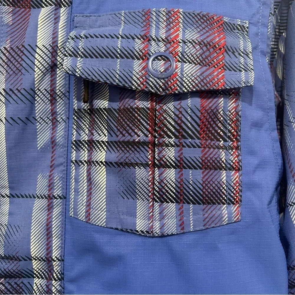 Oakley Blue Plaid Thinsulate Insulation Ski Snow Board Winter Coat Jacket Medium